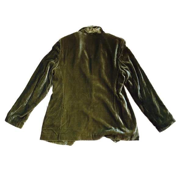NWOT olive-green silk velvet blazer - Picture 7 of 7